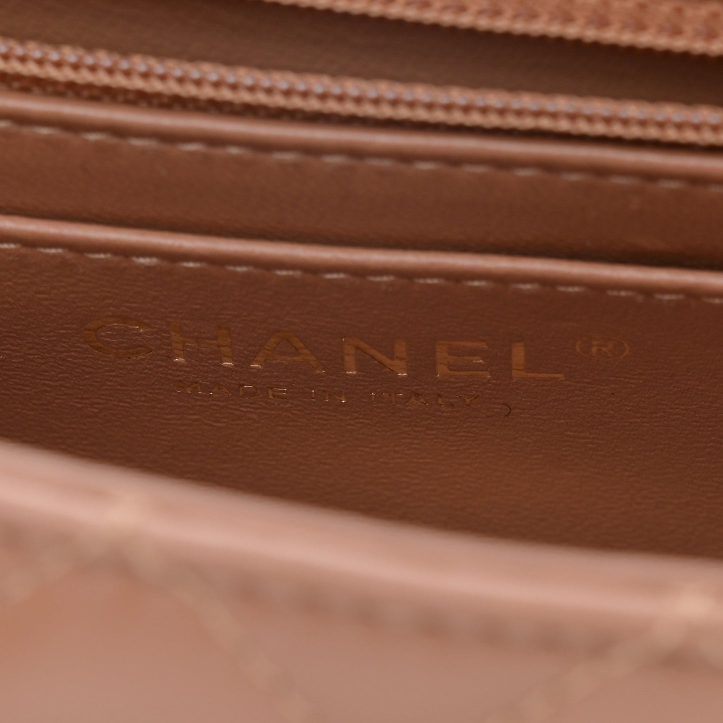 Lambskin Quilted Mini Rectangular Flap Brown