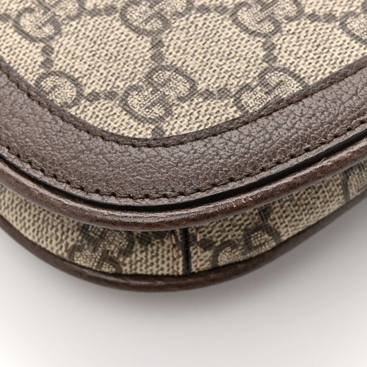 GG Supreme Monogram Textured Dollar Calfskin Blondie Chain Shoulder Flap Bag Beige Ebony New Acero