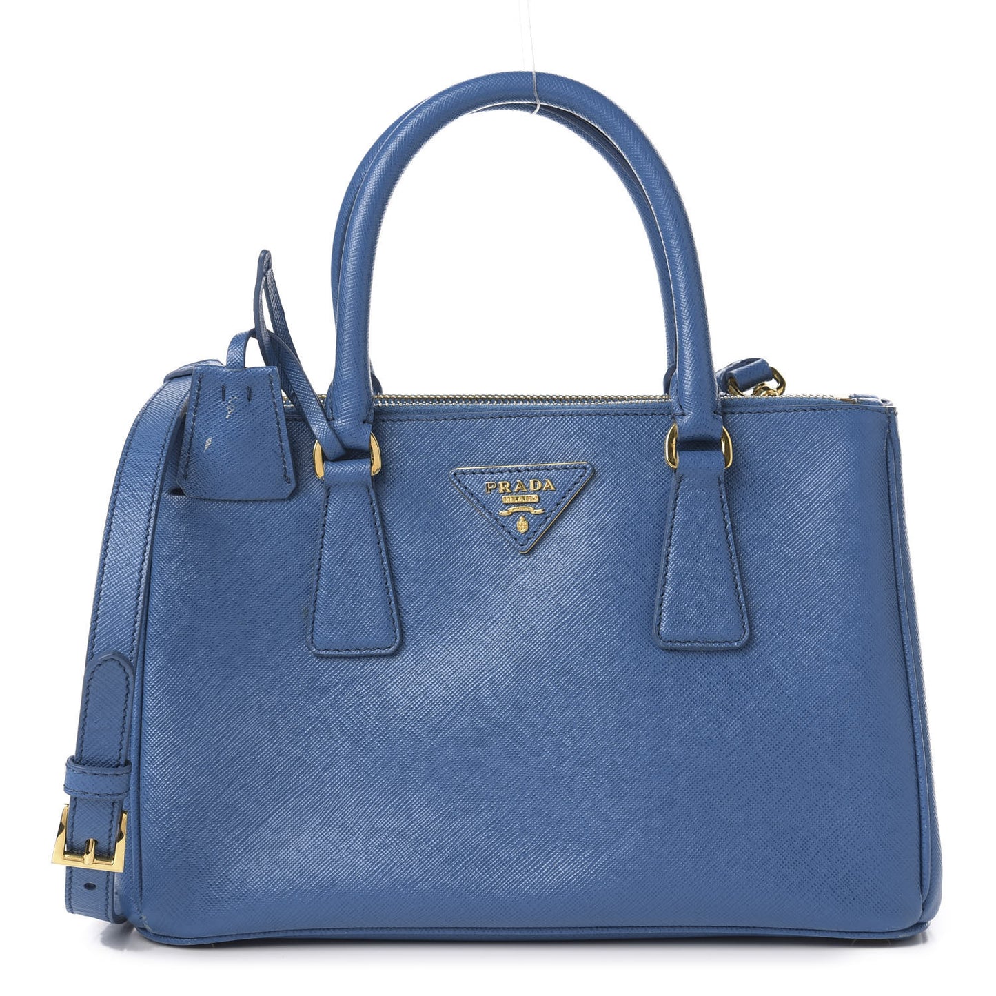 Saffiano Mini Galleria Double Zip Tote Cobalto
