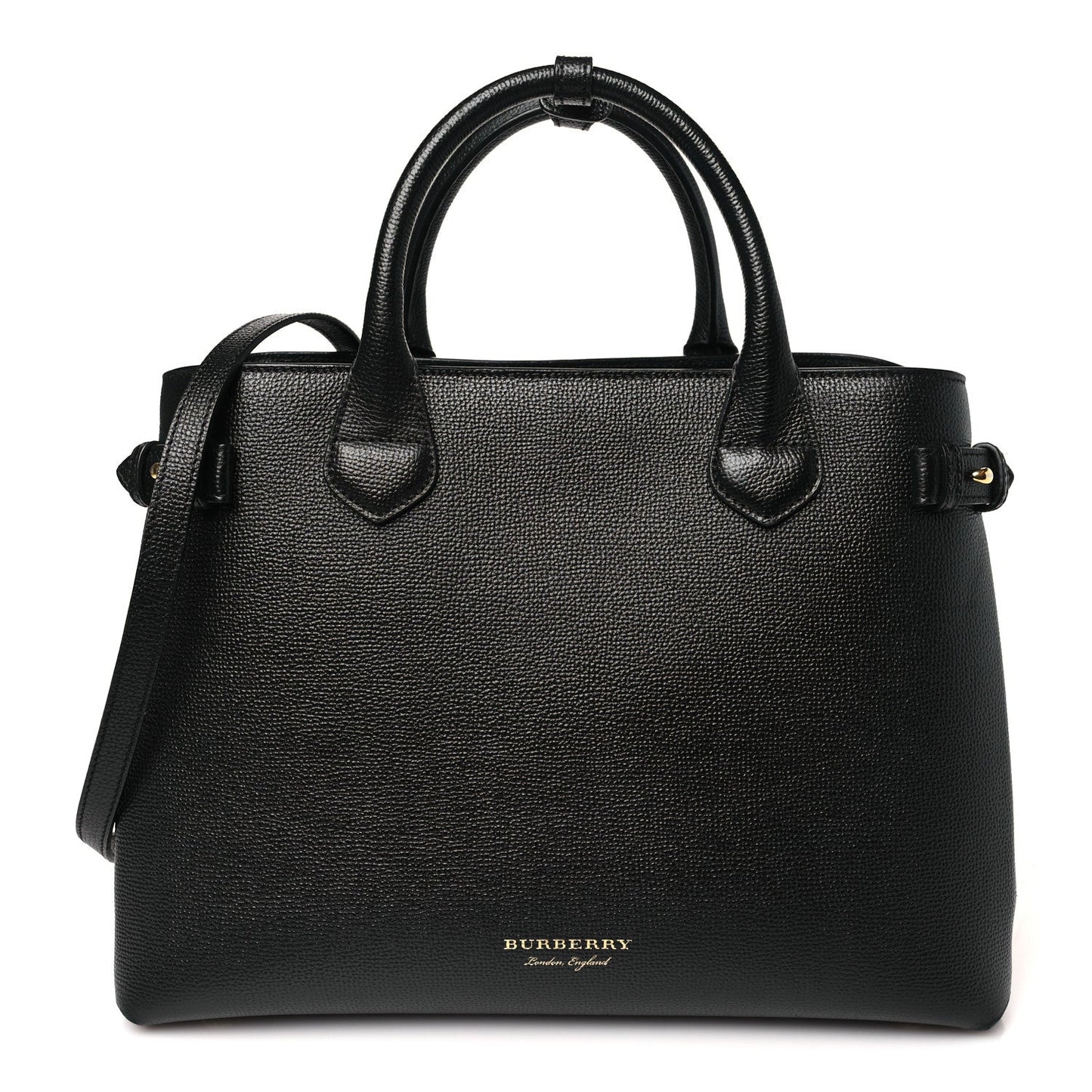 Derby Calfskin House Check Medium Banner Tote Black