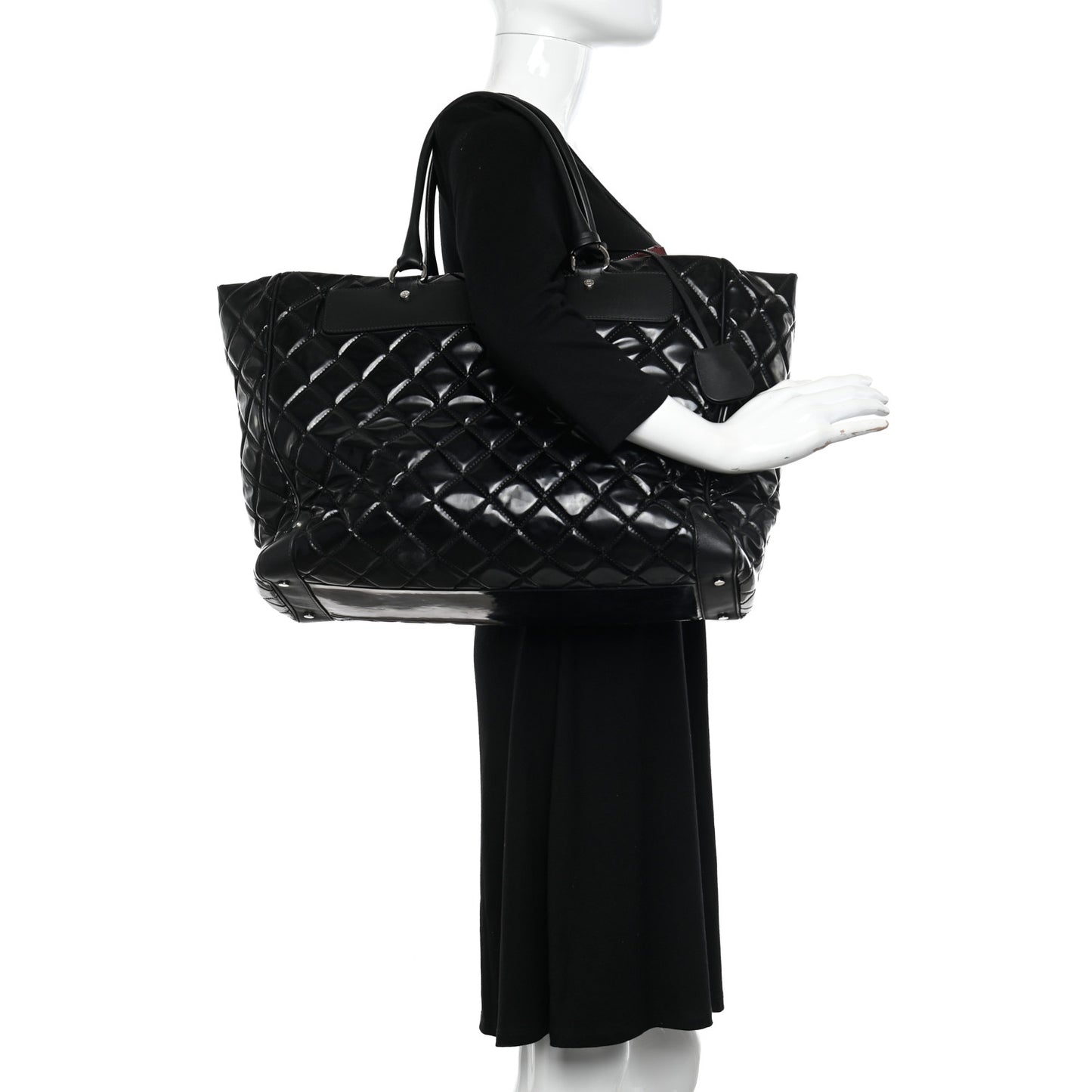 Vinyl Calfskin Viaggio Travel Bag Black