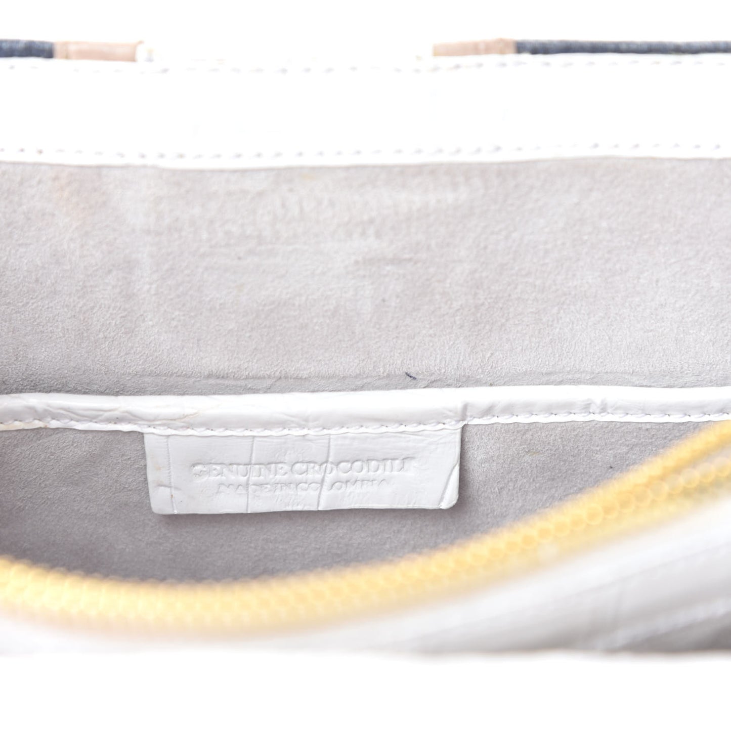 Crocodile Linen Mini Lily Top Handle Bag Navy