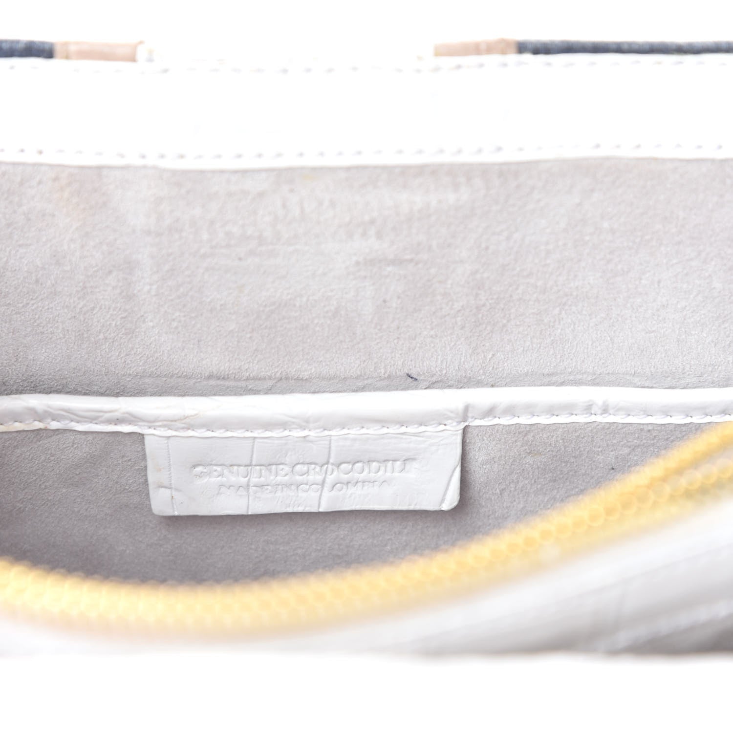Nancy Gonzalez Crocodile Linen Mini Lily Top Handle Bag Navy 13 of 14