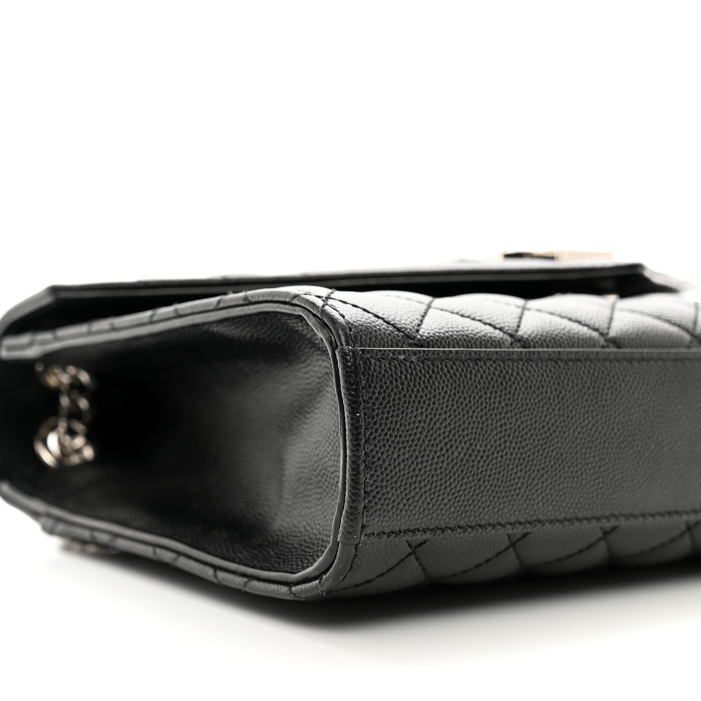 Grain De Poudre Textured Mixed Matelasse Triquilt Medium Monogram Satchel Black