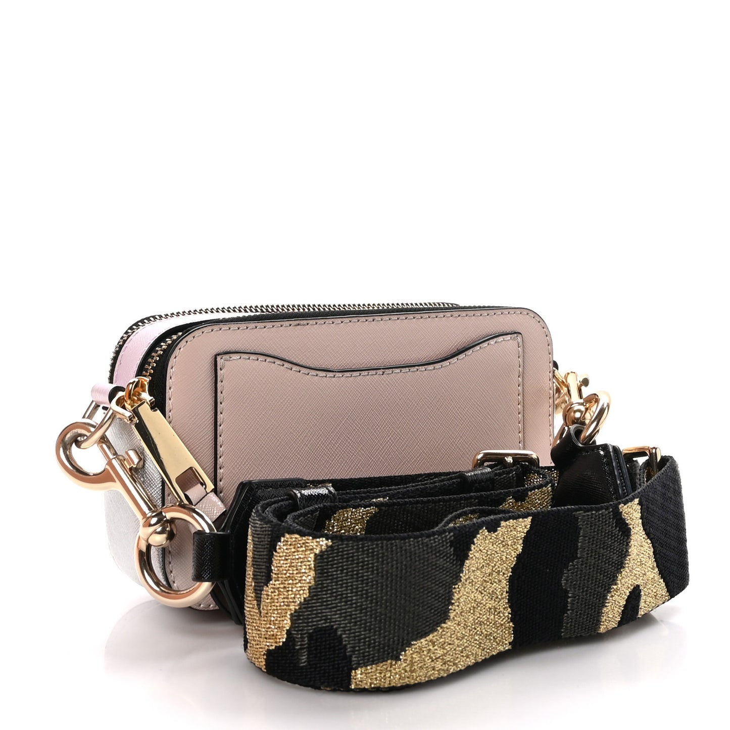 Saffiano Small Snapshot Camera Bag Beige Multicolor