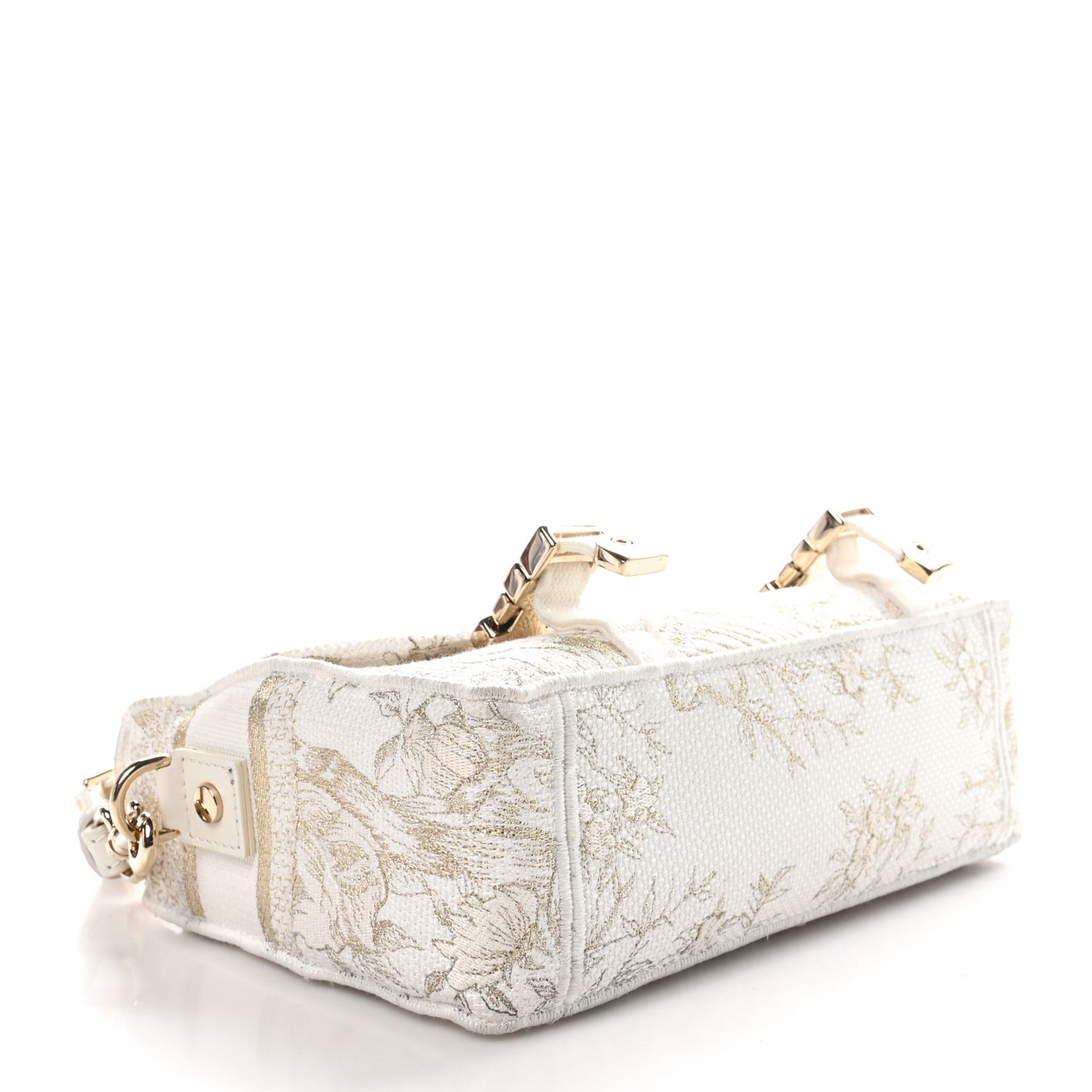 Canvas Embroidered Toile De Jouy Small Diorcamp Messenger White Gold