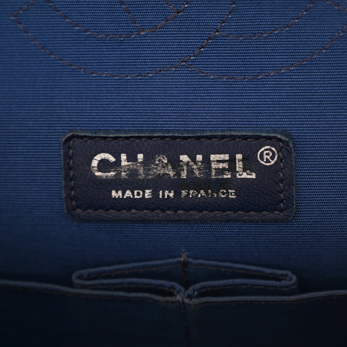 Lambskin Airline Printed Medium Double Flap Blue Multicolor