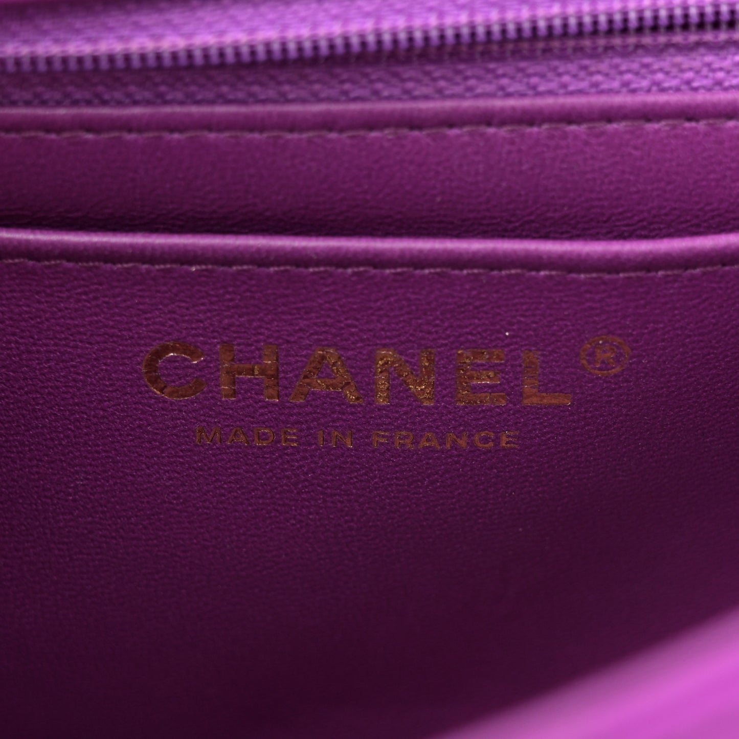 Satin Quilted Mini Rectangular Flap Purple