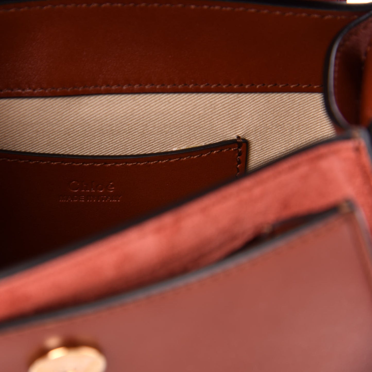 Calfskin Small Tess Bag Sepia Brown