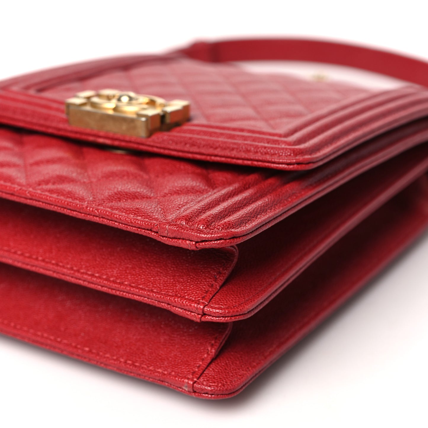 Caviar Quilted North South Boy Flap Red