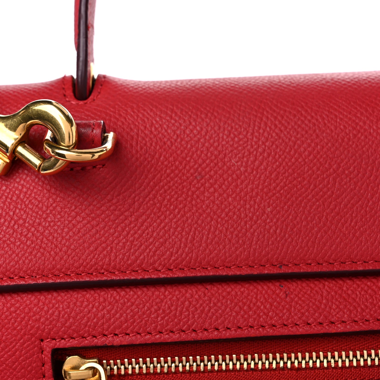 Grained Calfskin Mini Belt Bag Coquelicot