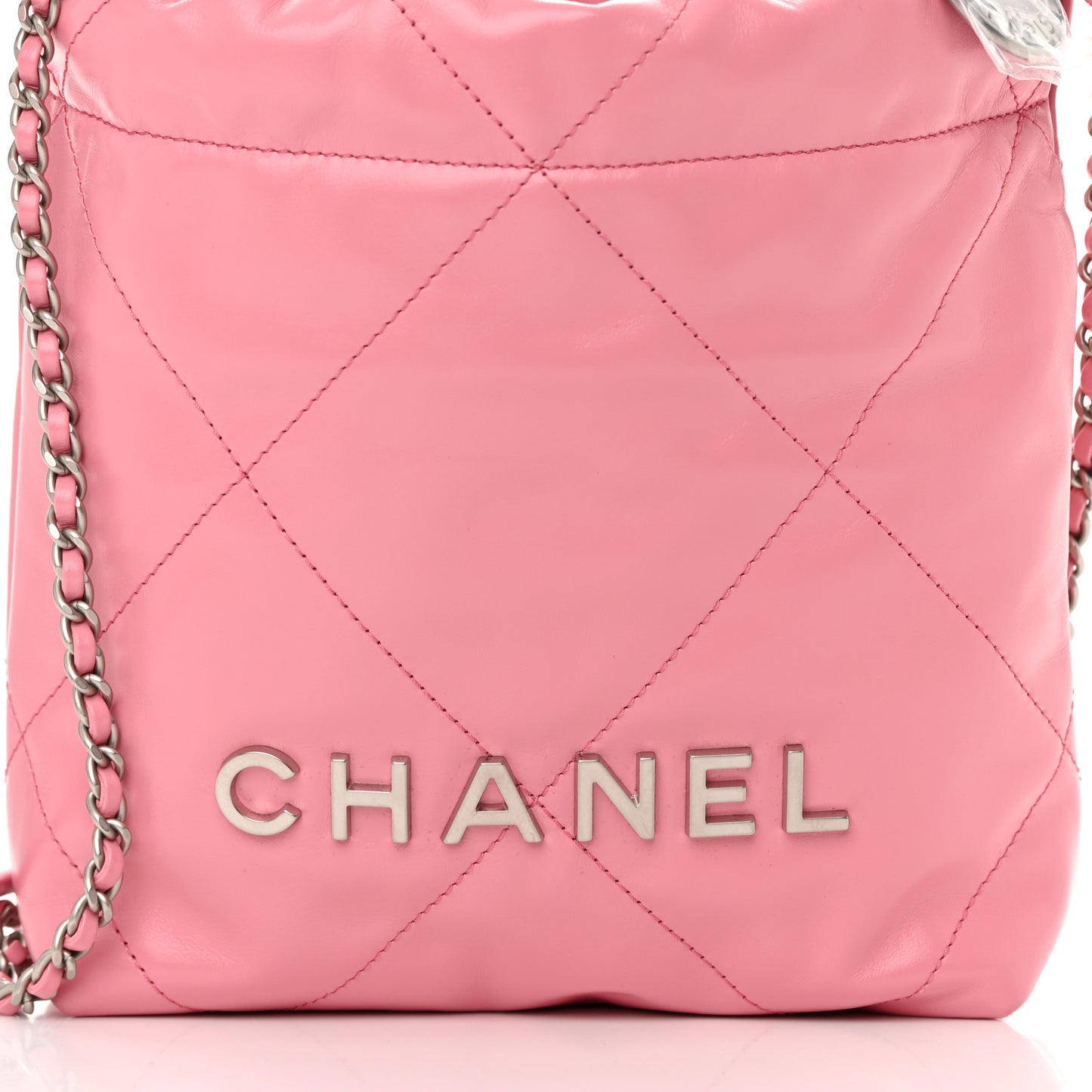 Shiny Calfskin Quilted Mini Chanel 22 Pink