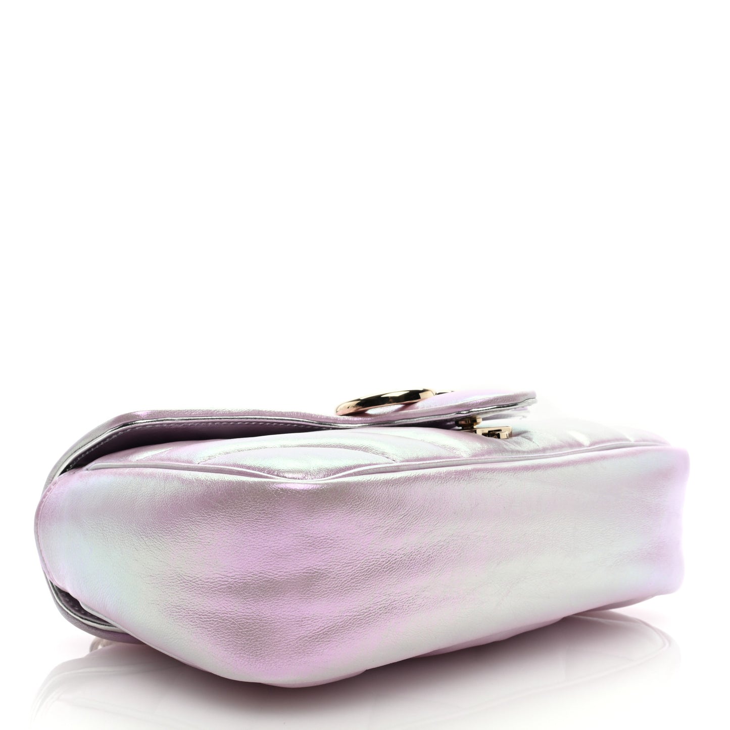 Iridescent Nappa Chevron Matelasse Small GG Marmont Shoulder Bag Iridescent Escape Pink