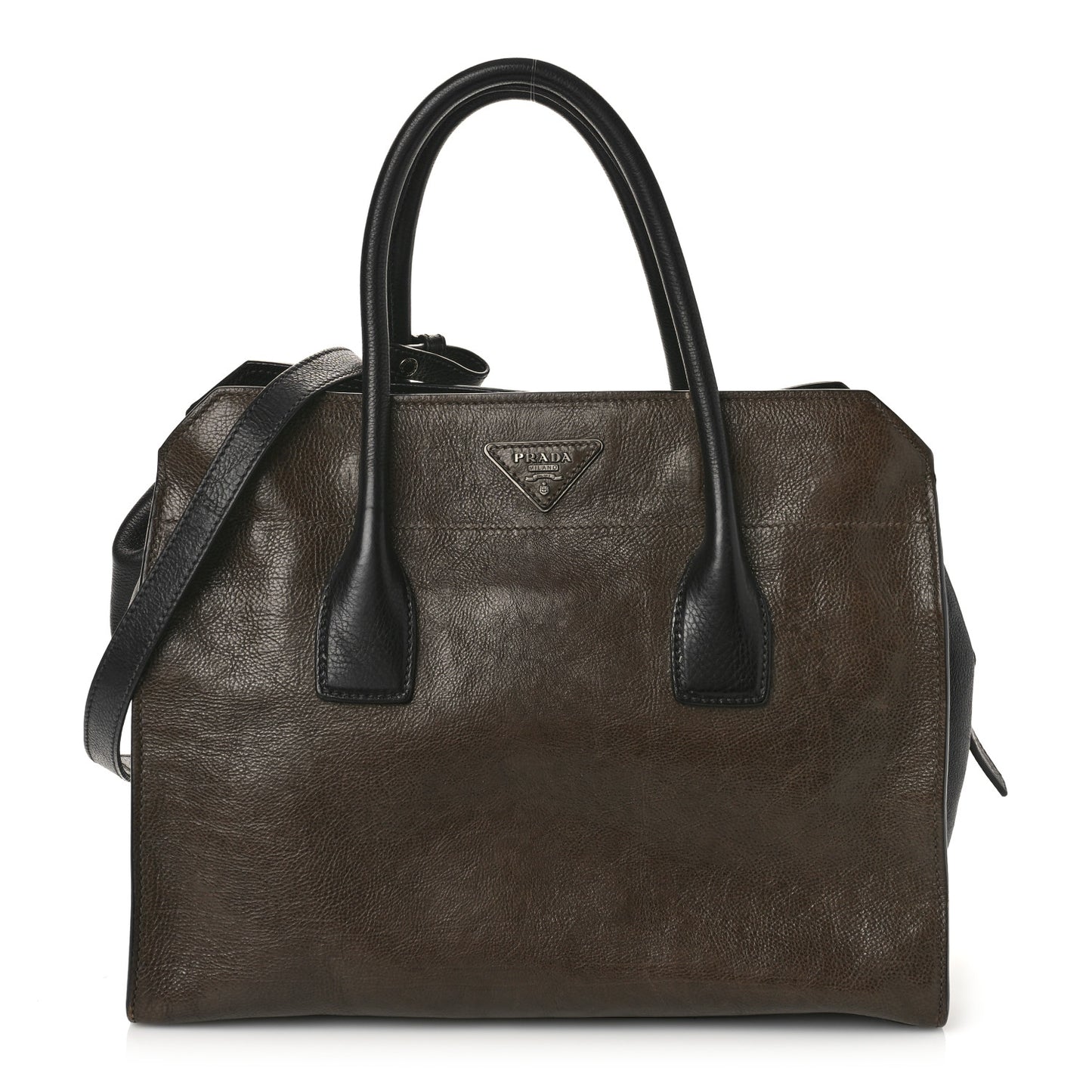 Glace Calfskin Zip Tote Moro Black
