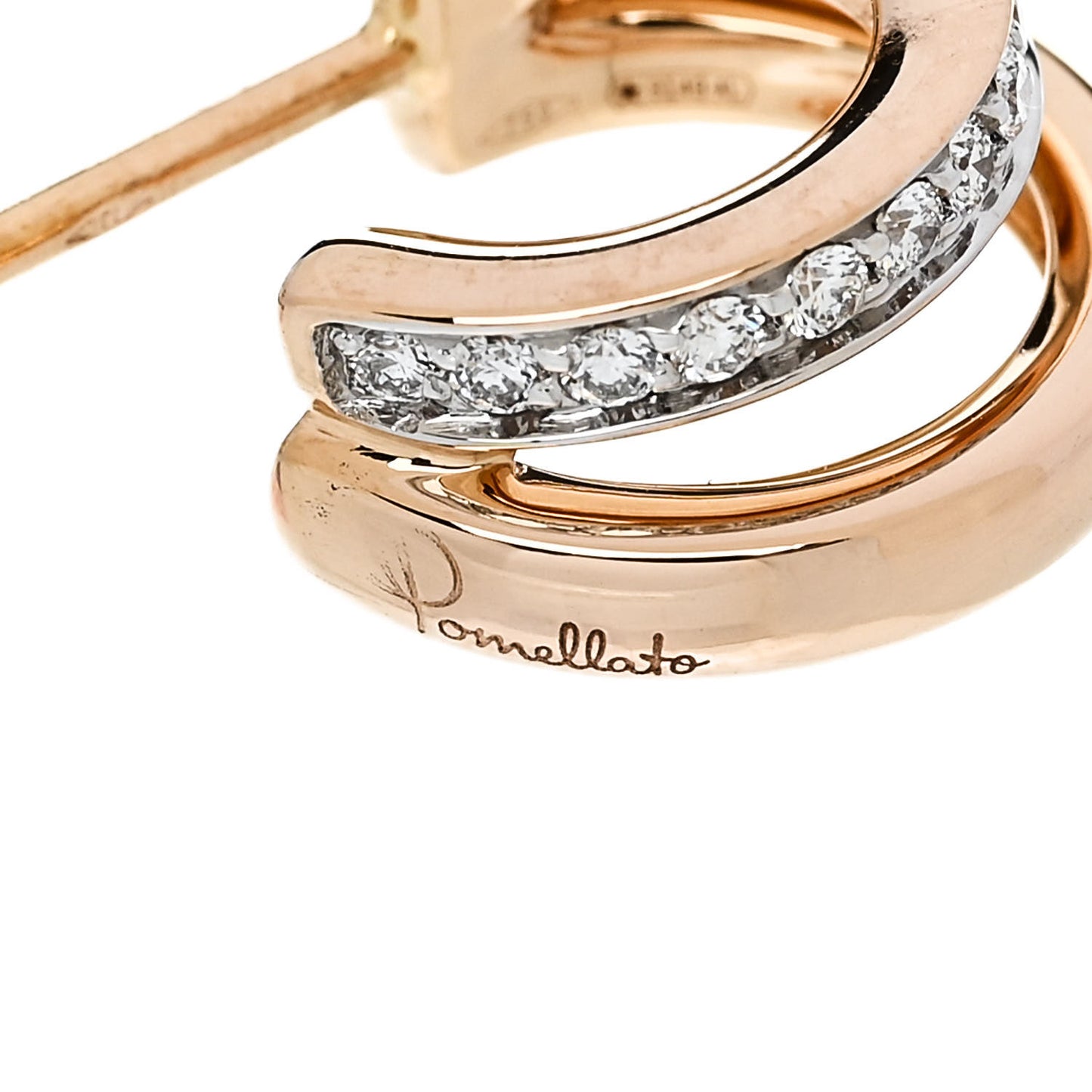 18K Rose Gold Diamond Iconica Double Hoop Earrings