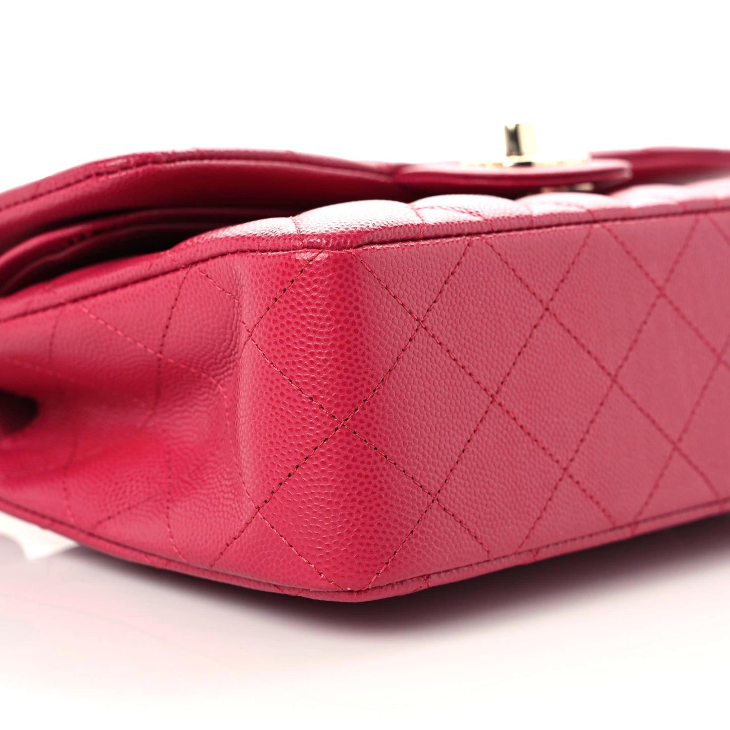 Caviar Quilted Small Double Flap Dark Pink