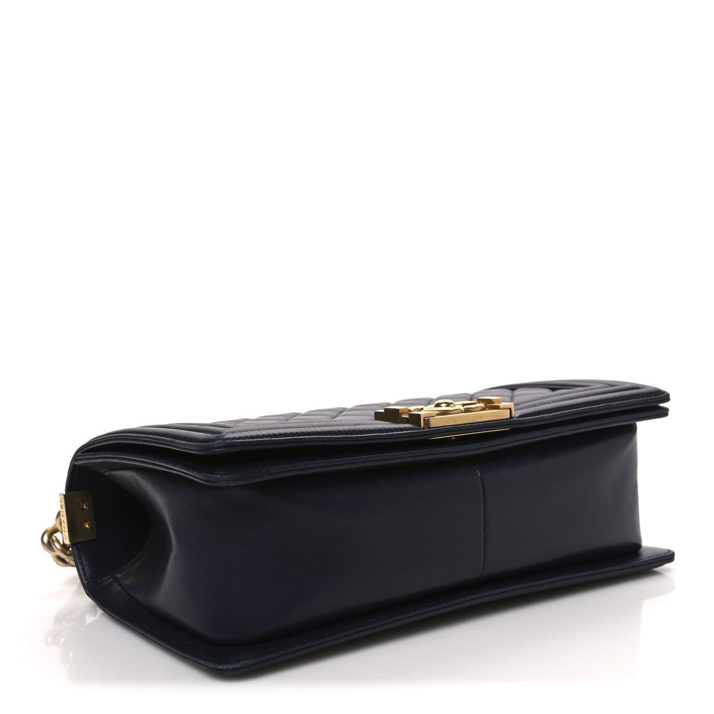 Lambskin Quilted Medium Boy Flap Dark Navy