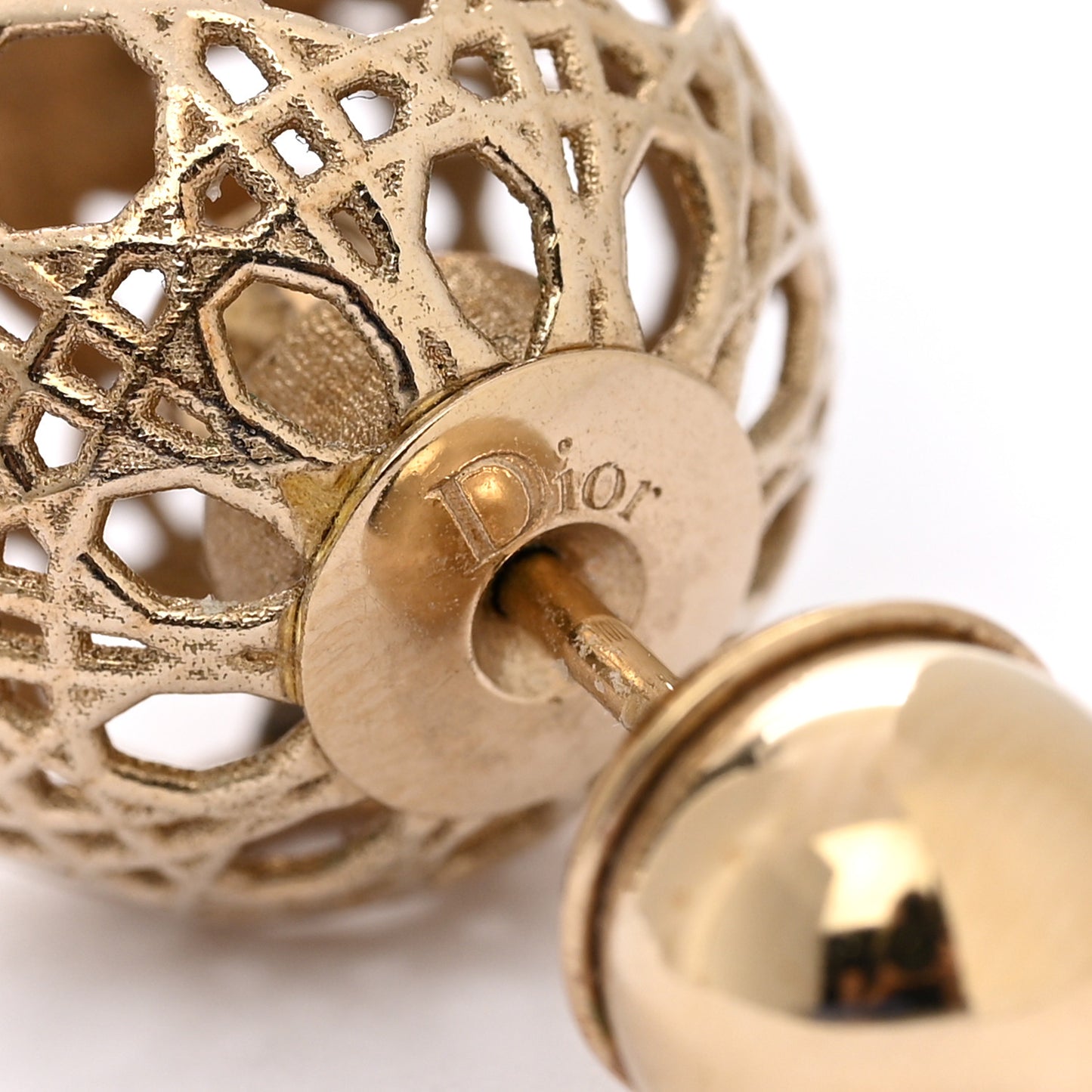 Cannage Mise En Dior Tribal Earrings Gold