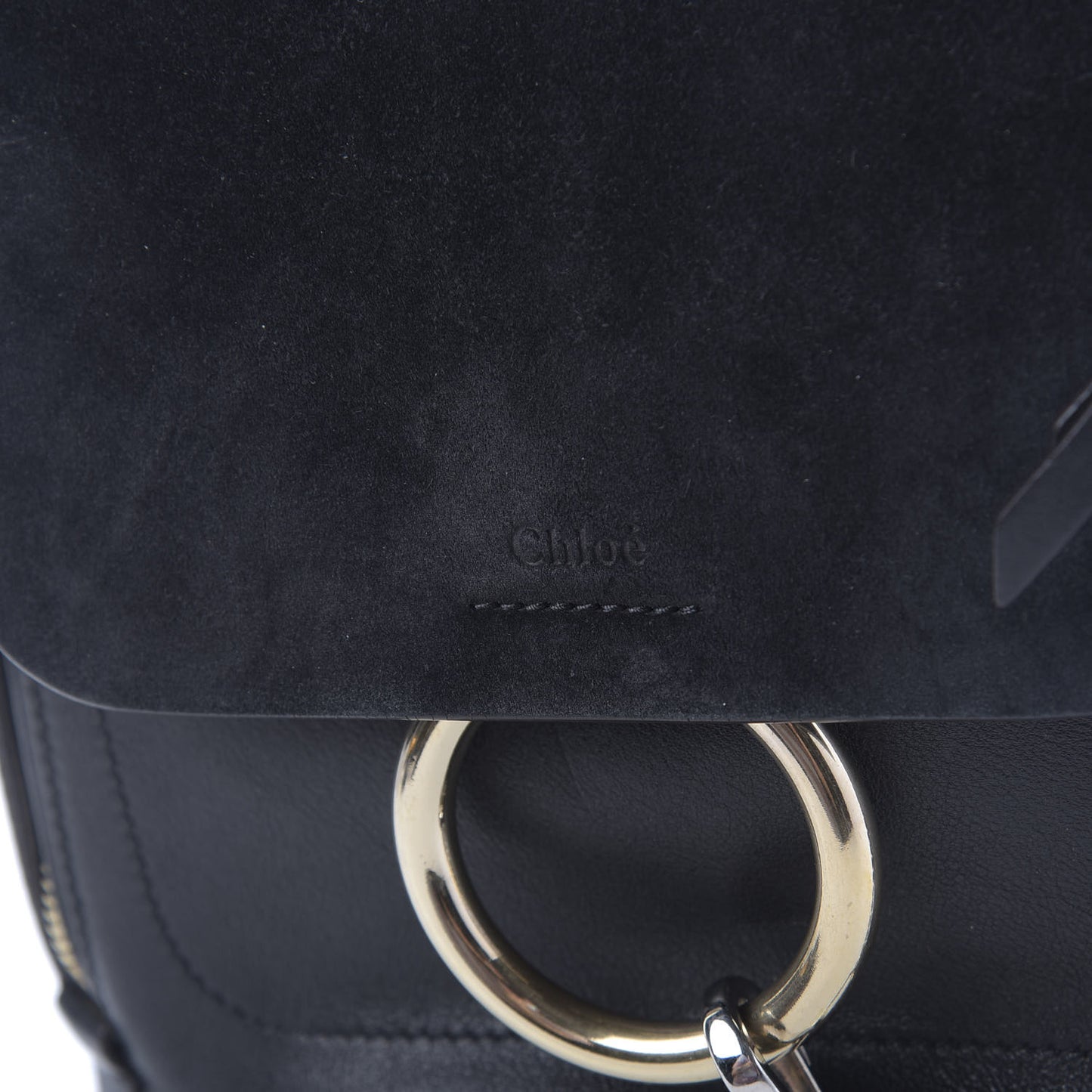 Suede Calfskin Small Faye Backpack Black