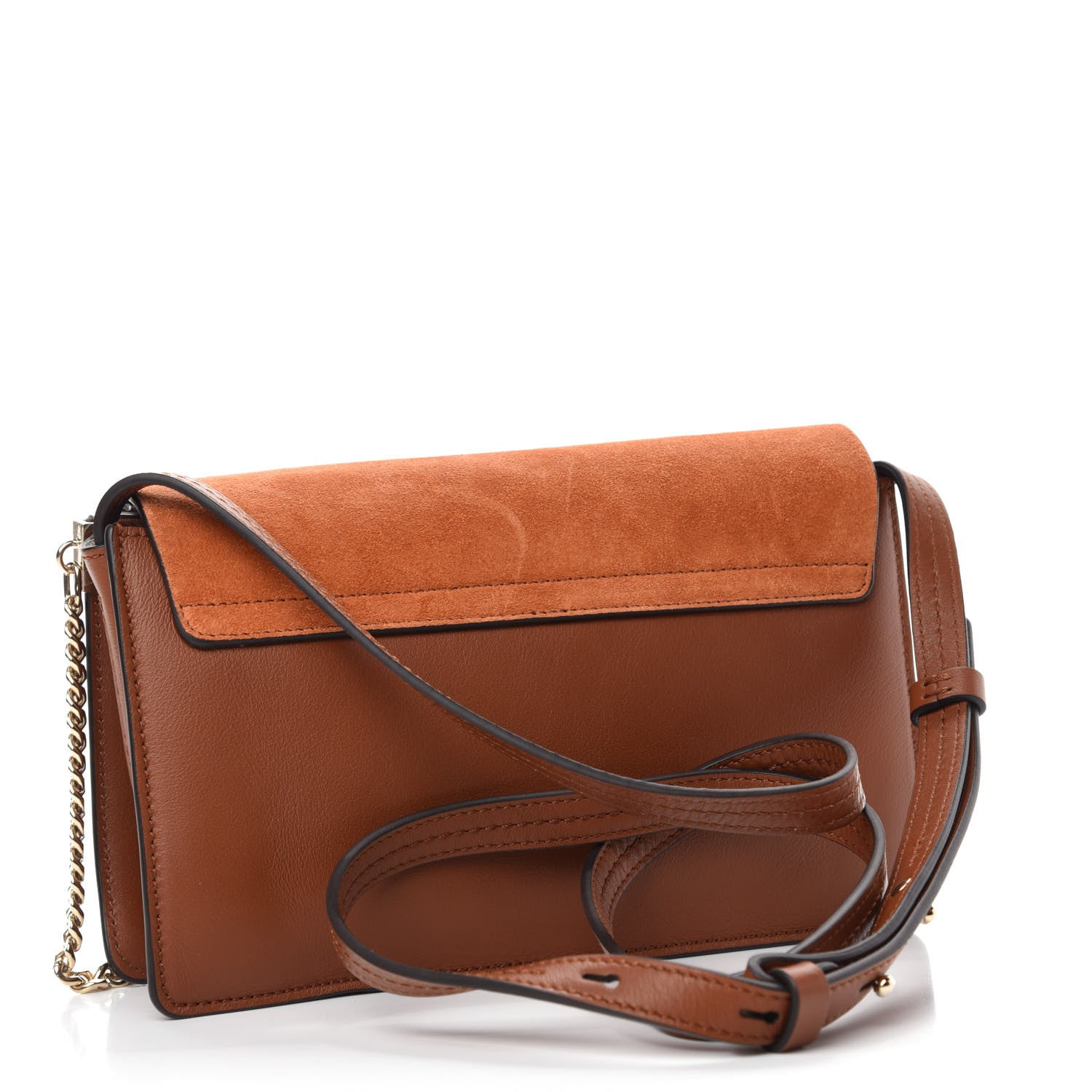 Chloe Suede Calfskin Small Faye Shoulder Bag Tobacco 3 of 10