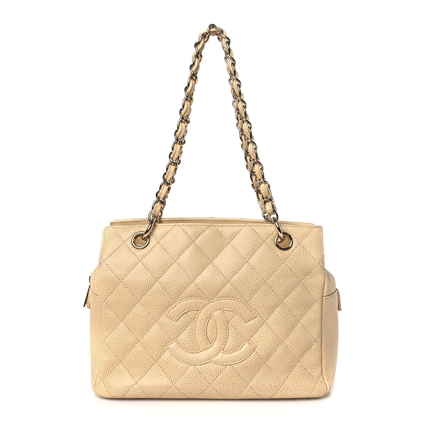 Caviar Quilted Petit Timeless Tote PTT Beige