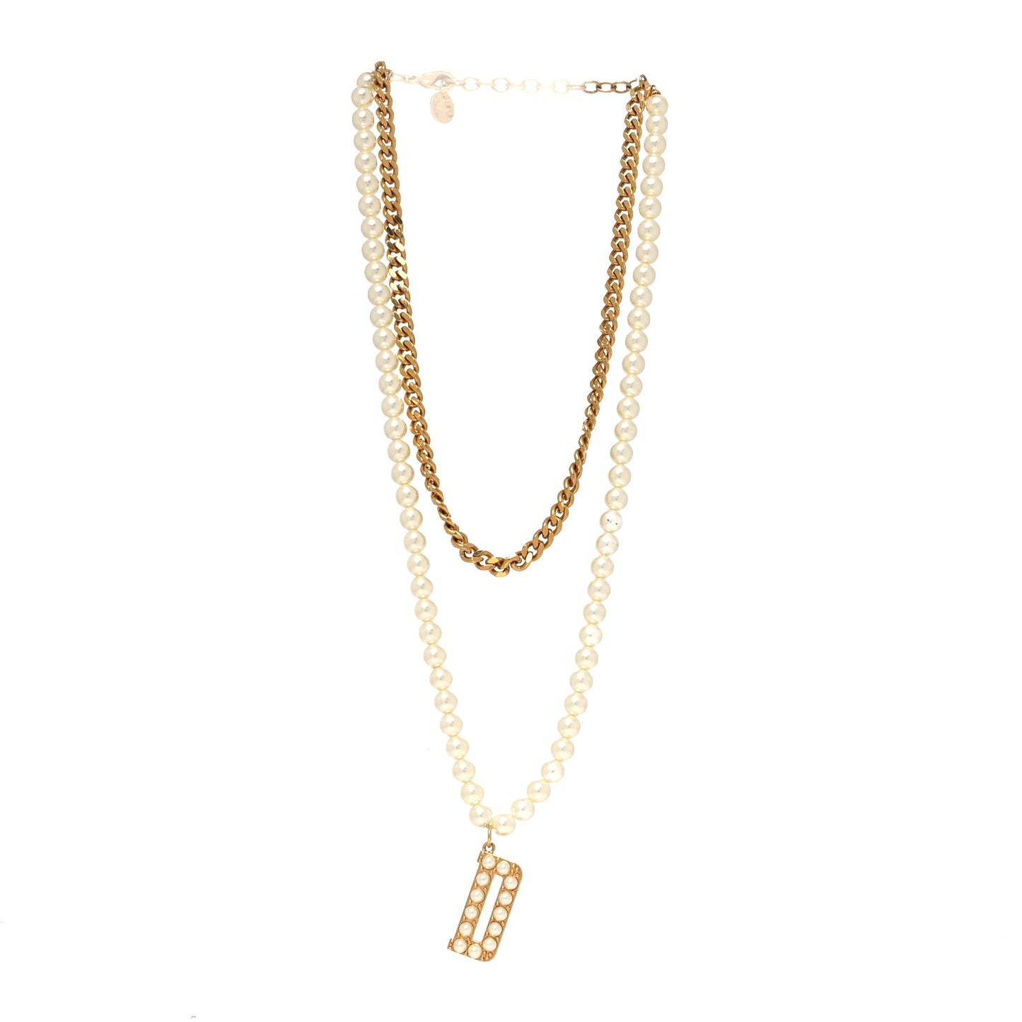 Pearl D Layered Necklace Gold