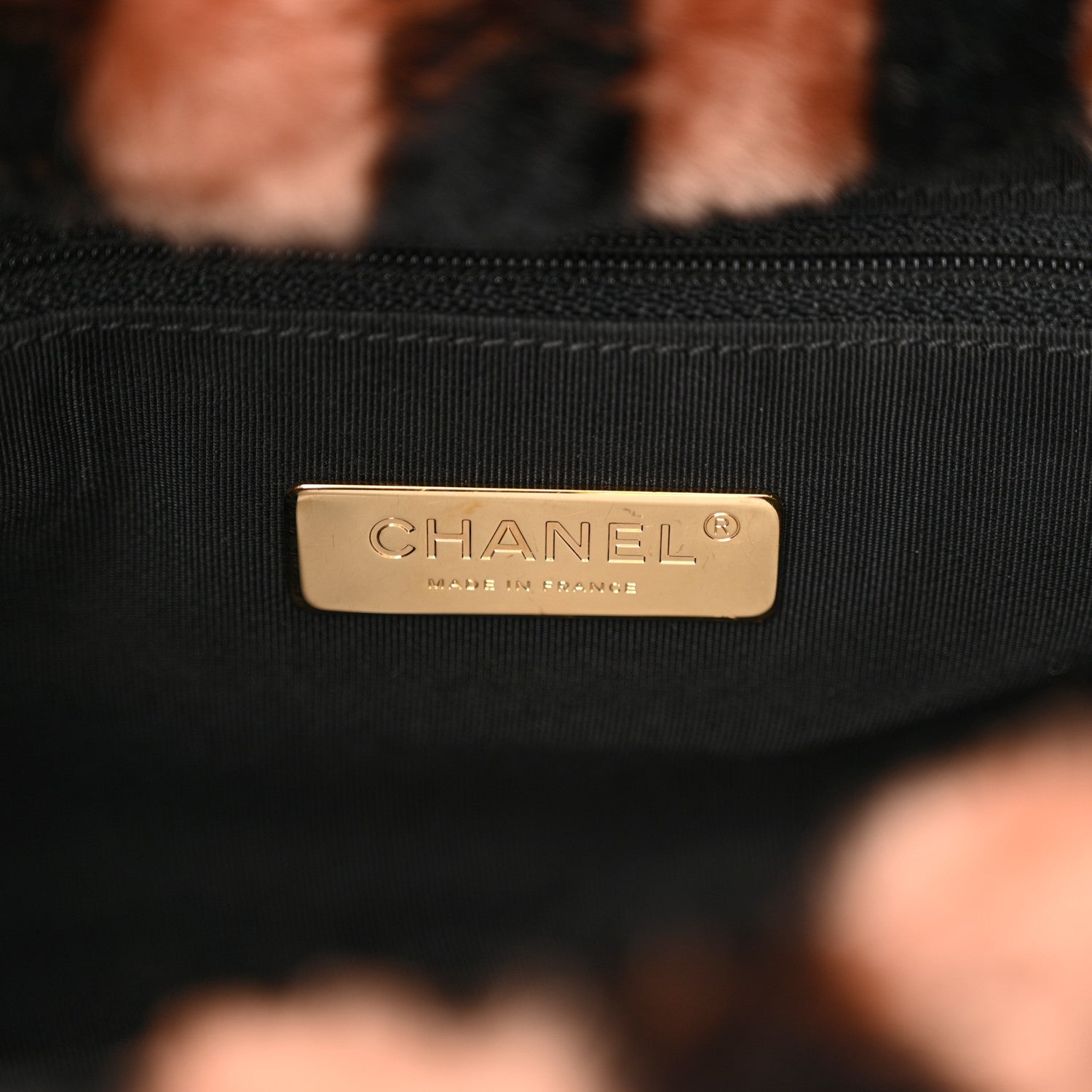Chanel Shearling Striped Medium Chanel 19 Flap Black Beige 6 of 11