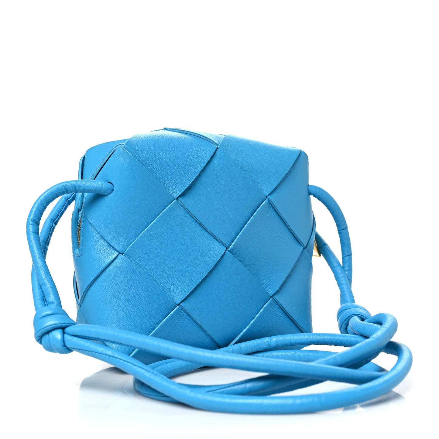 Lambskin Maxi Intrecciato Mini Cassette Camera Bag Pool