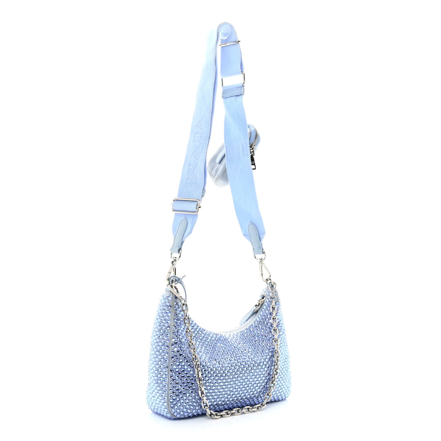 Satin Crystal Re-Edition 2005 Shoulder Bag Celeste