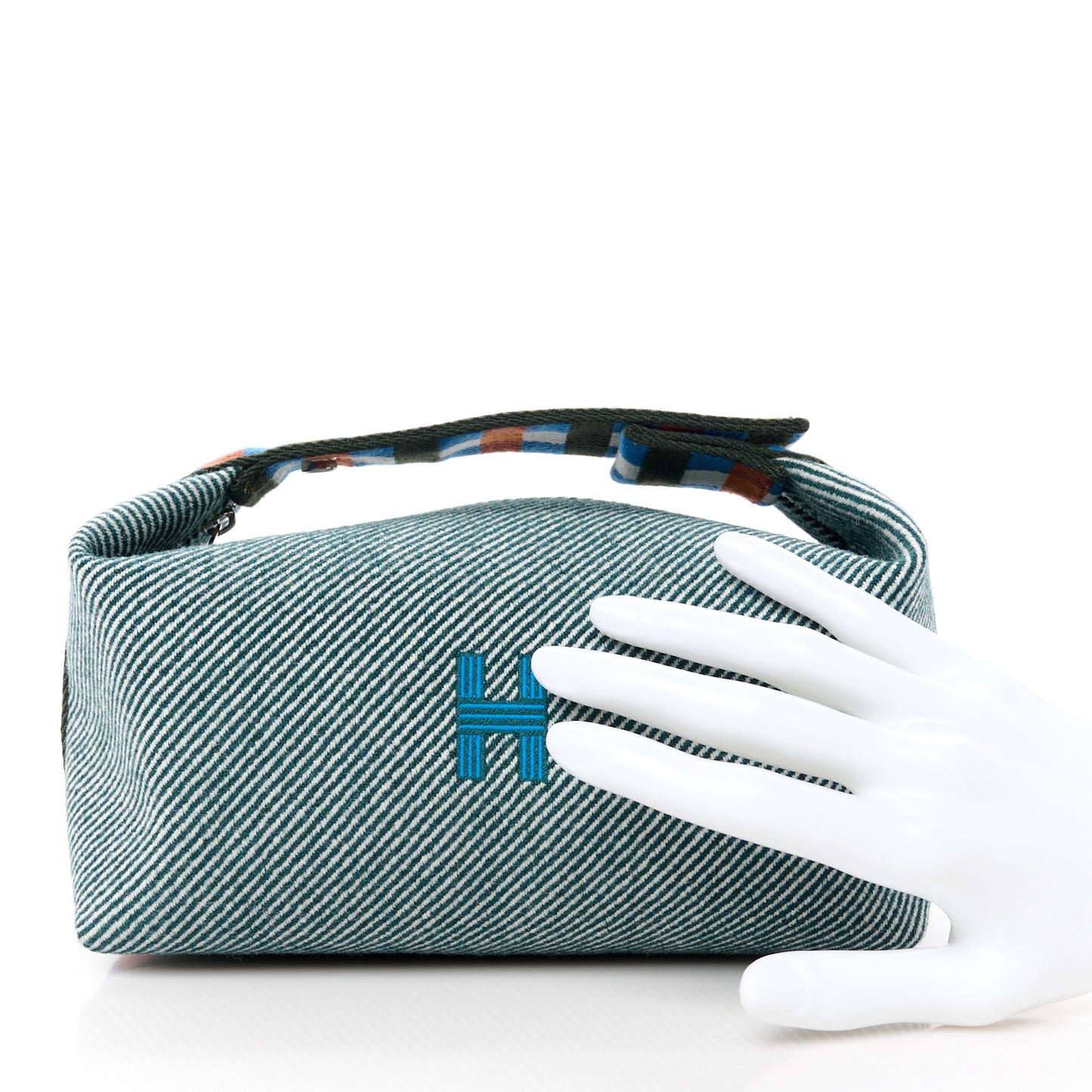 Wool Small Bride-A-Brac H Natte Pouch Vert Foret
