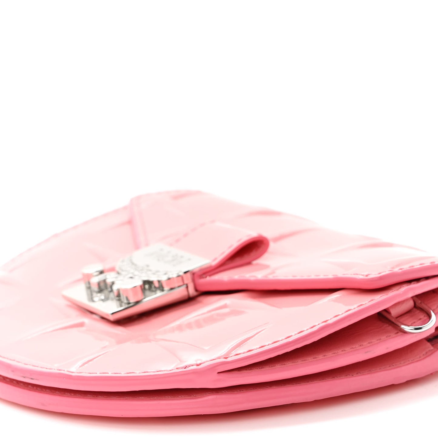 Diamond Patent Patricia Round Crossbody Bag Salmon Rose