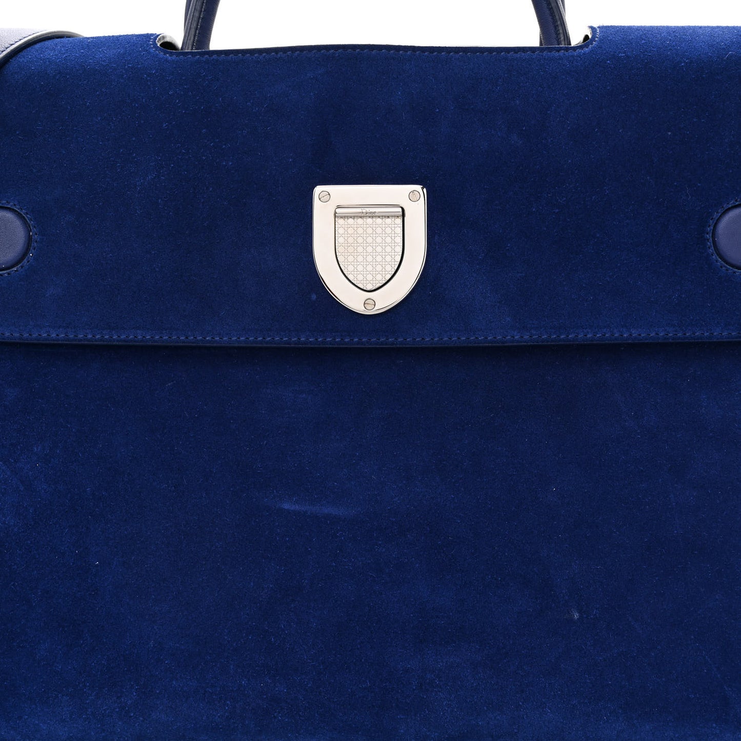 Suede Large Diorever Flap Navy