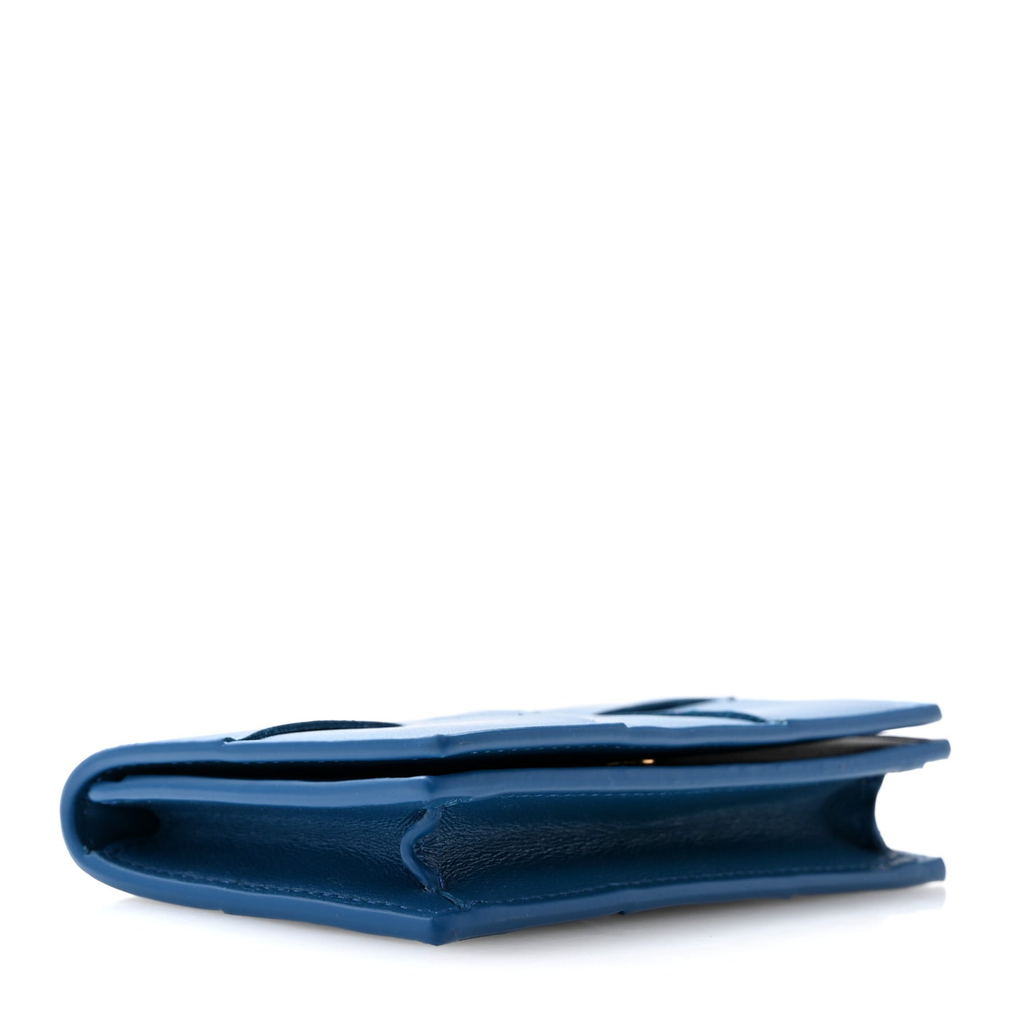 Nappa Maxi Intrecciato Card Holder Wallet Deep Pacific