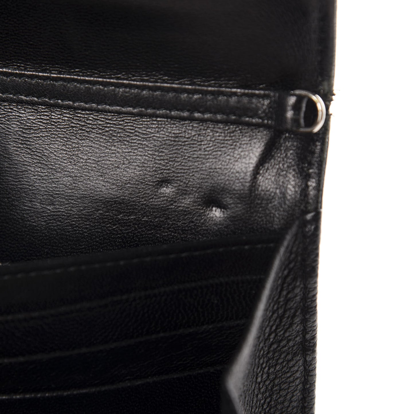 Grained Calfskin Diorama Croisiere Chain Wallet Black