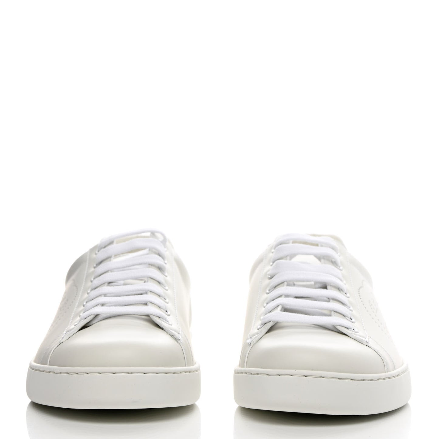 Calfskin Interlocking G Perforated Mens Ace Sneakers 9 White Grey Sky