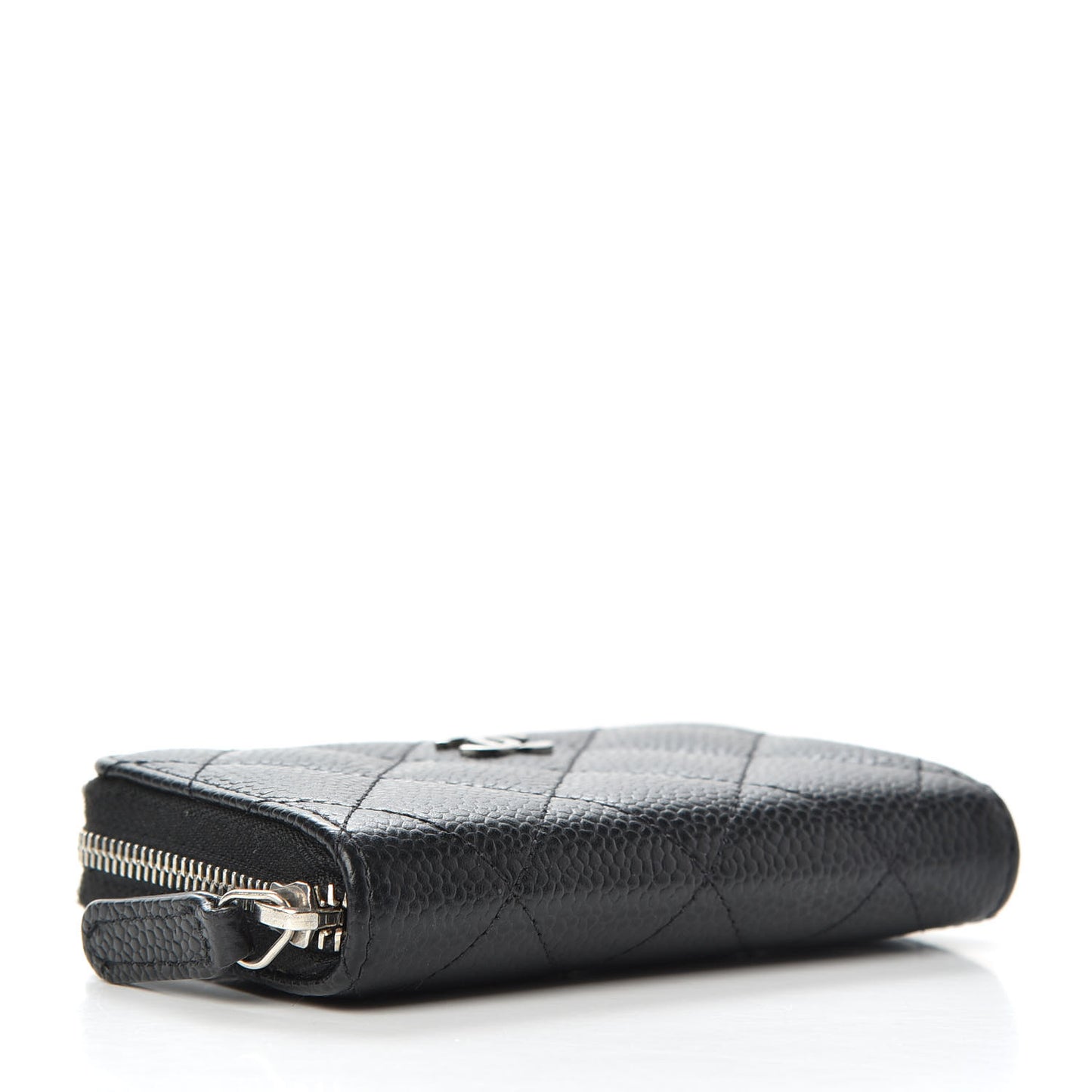 Caviar Quilted Zip Coin Purse Black
