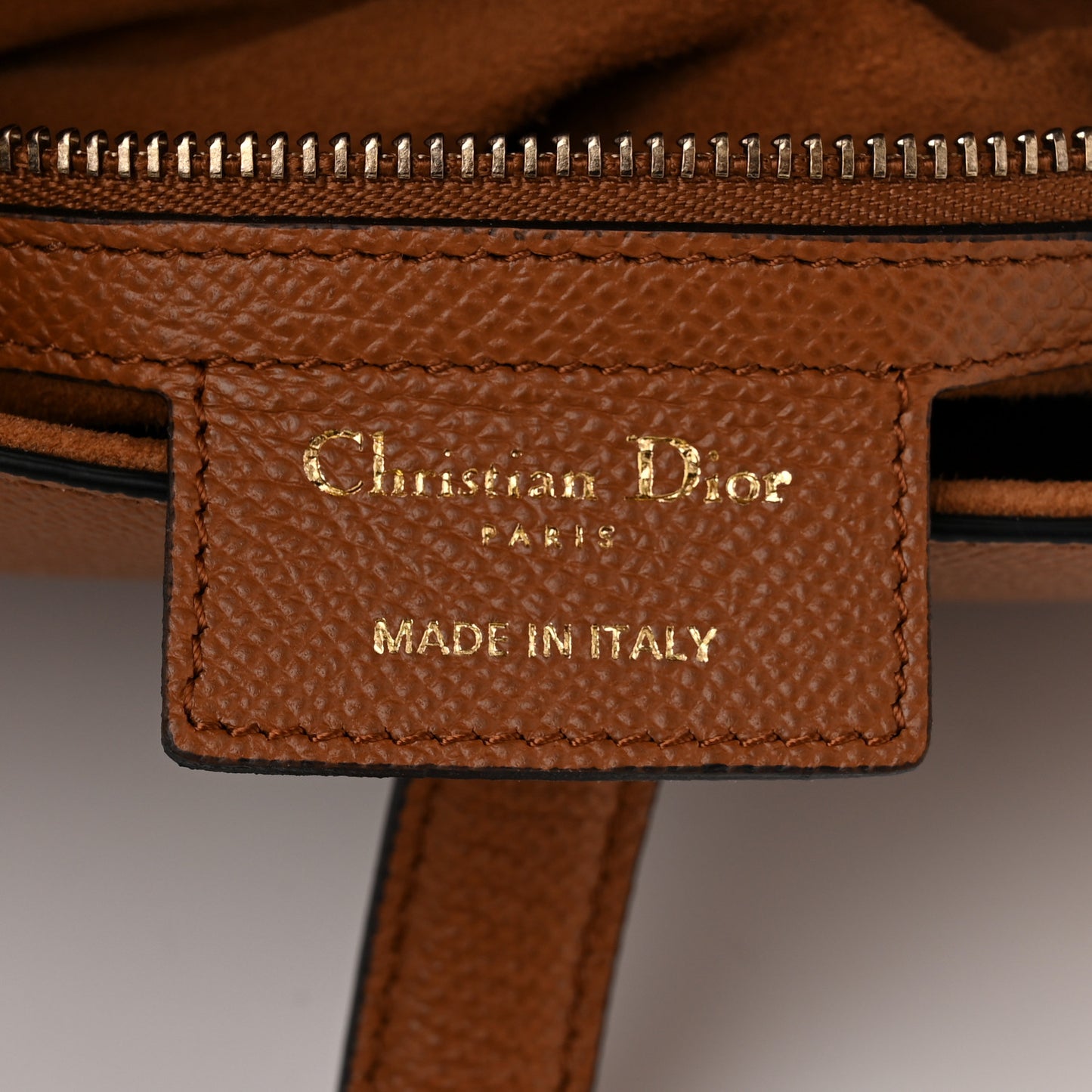 Grained Calfskin Saddle Bag Camello