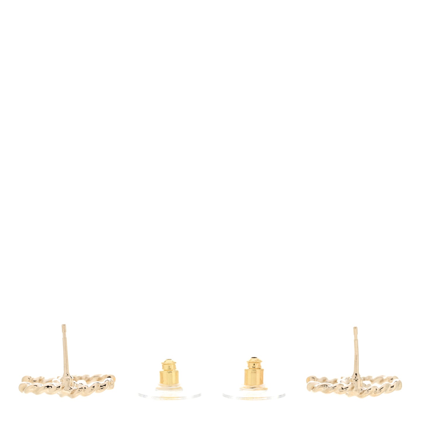 Twisted CC Earrings Light Gold