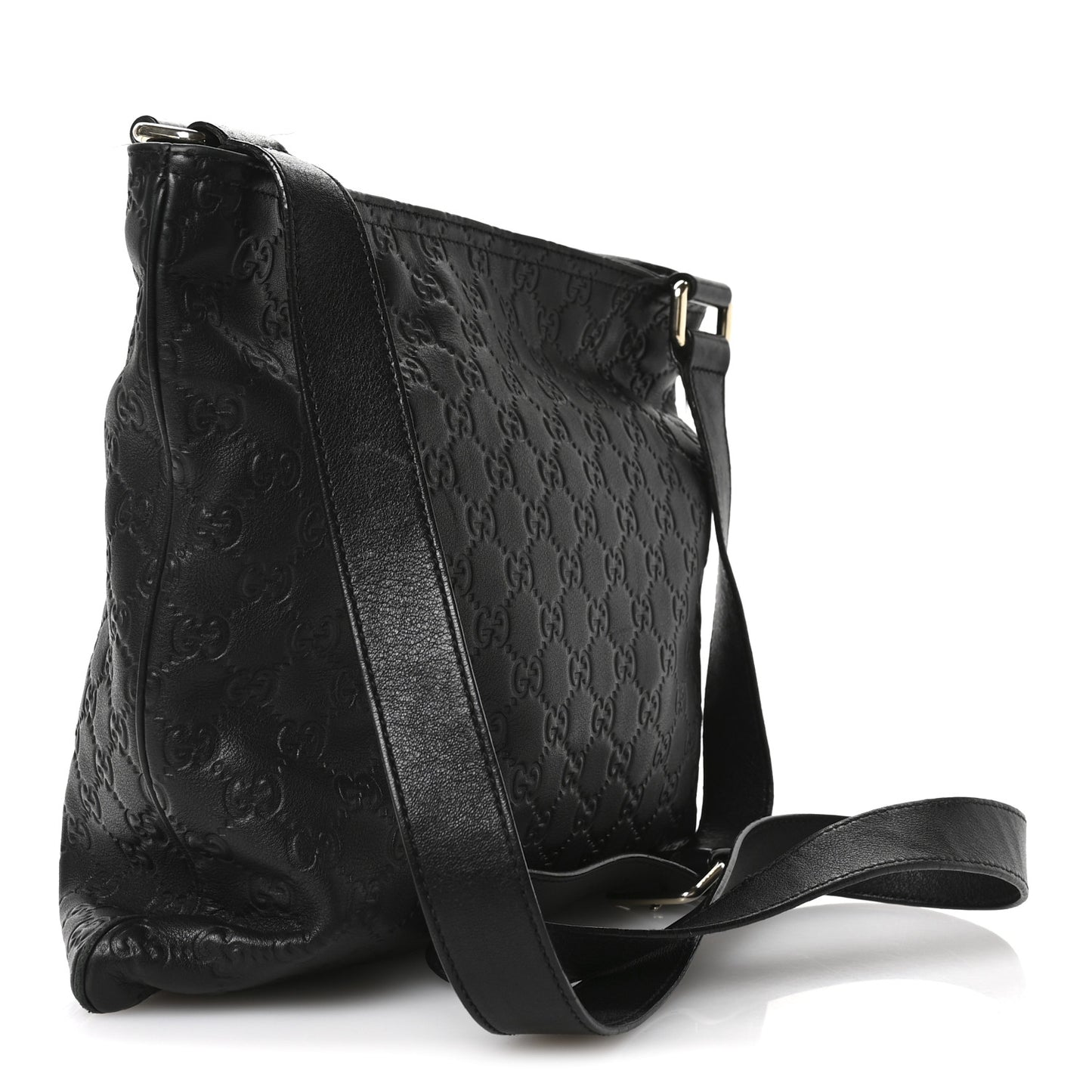 Guccissima Medium Flat Messenger Bag Black