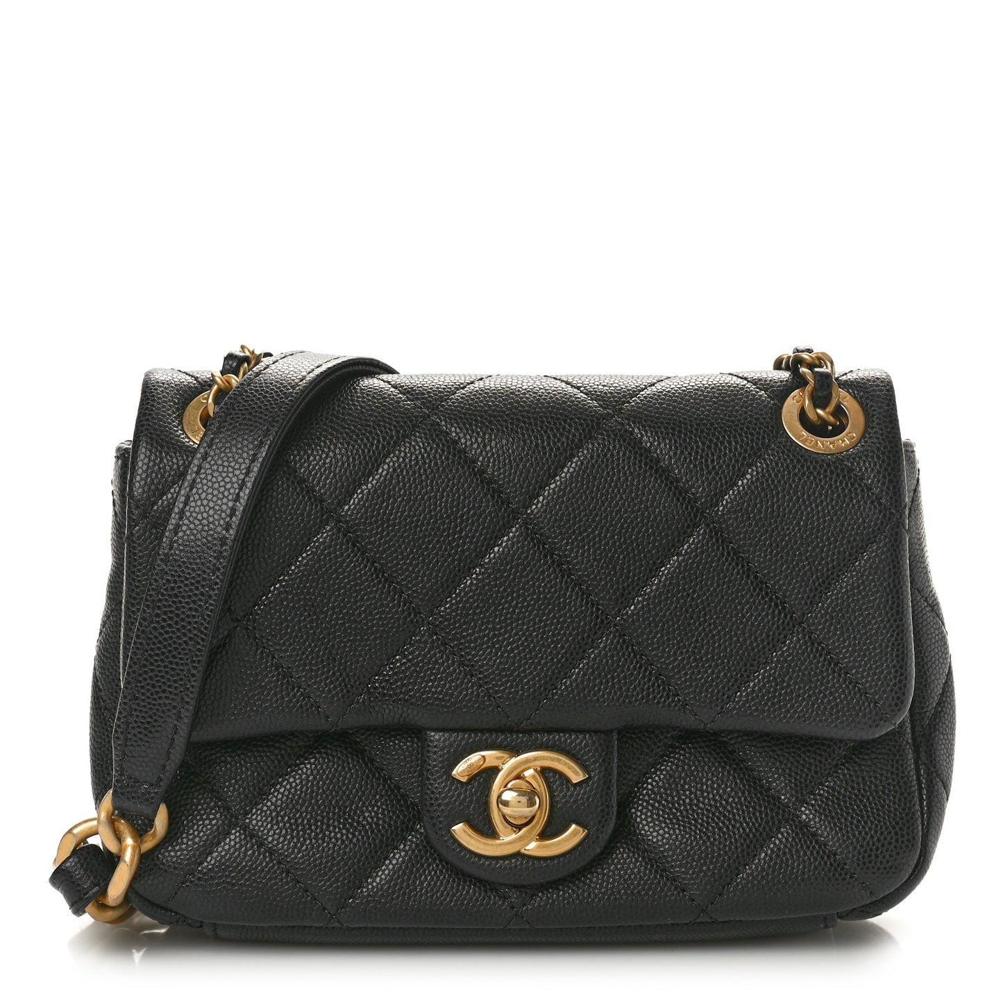 Caviar Quilted Mini Chain Flap Black