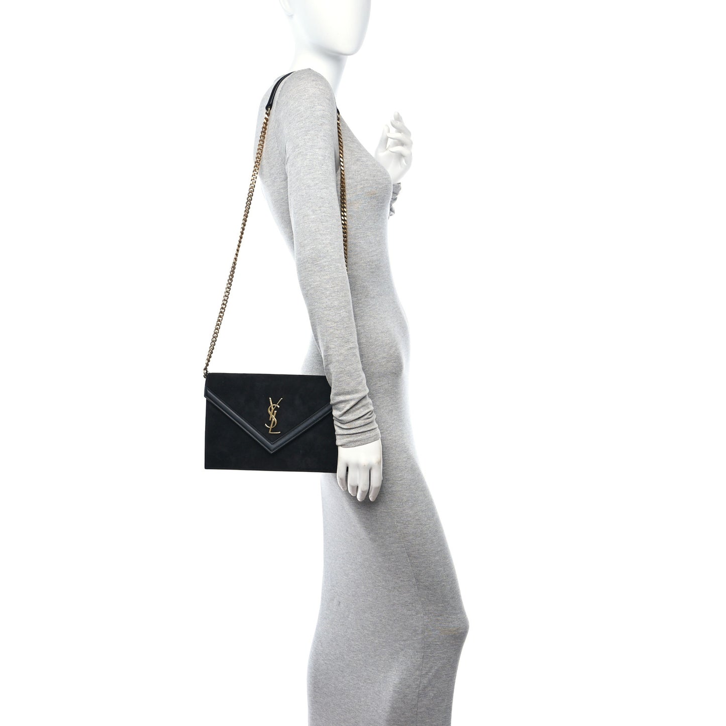 Suede Calfskin Monogram Le Sept Chain Bag Black