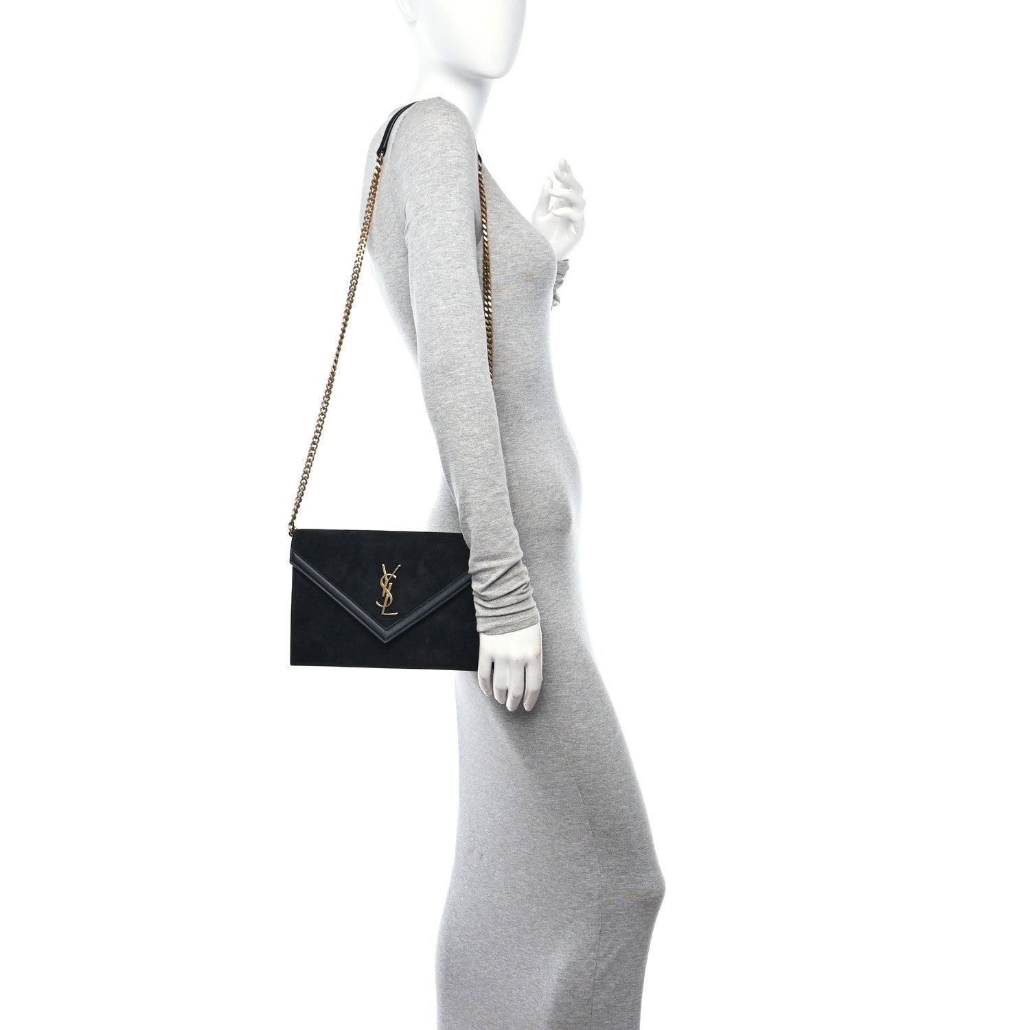 Saint Laurent Suede Calfskin Monogram Le Sept Chain Bag Black 2 of 11