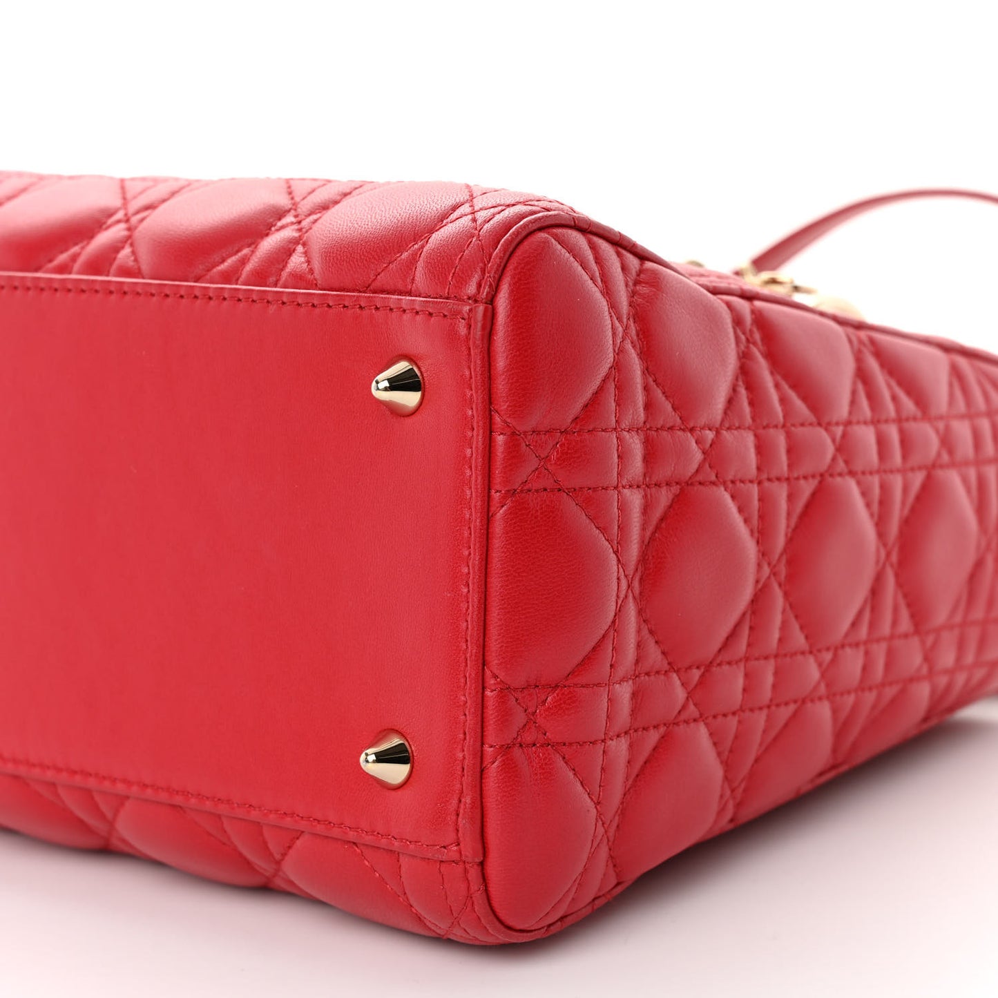 Lambskin Cannage Medium Lady Dior Red