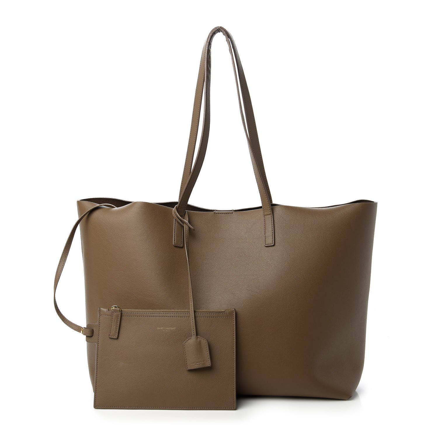 Saint Laurent Calfskin Large Shopping Tote Taupe 1 of 28