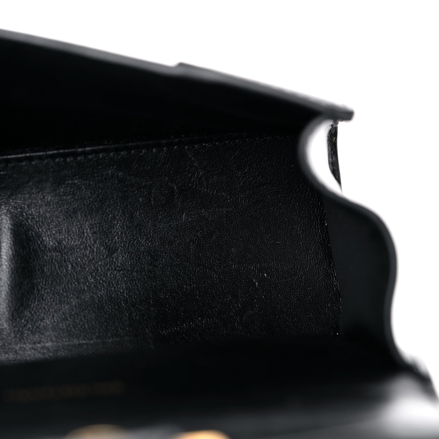 Shiny Box Calfskin Hourglass Top Handle Bag XS Black