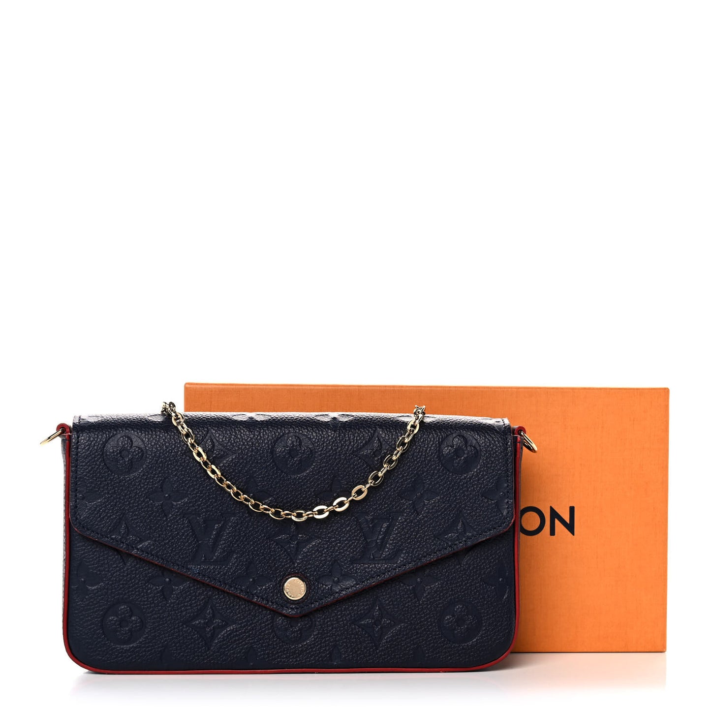 Empreinte Pochette Felicie Chain Wallet Marine Rouge