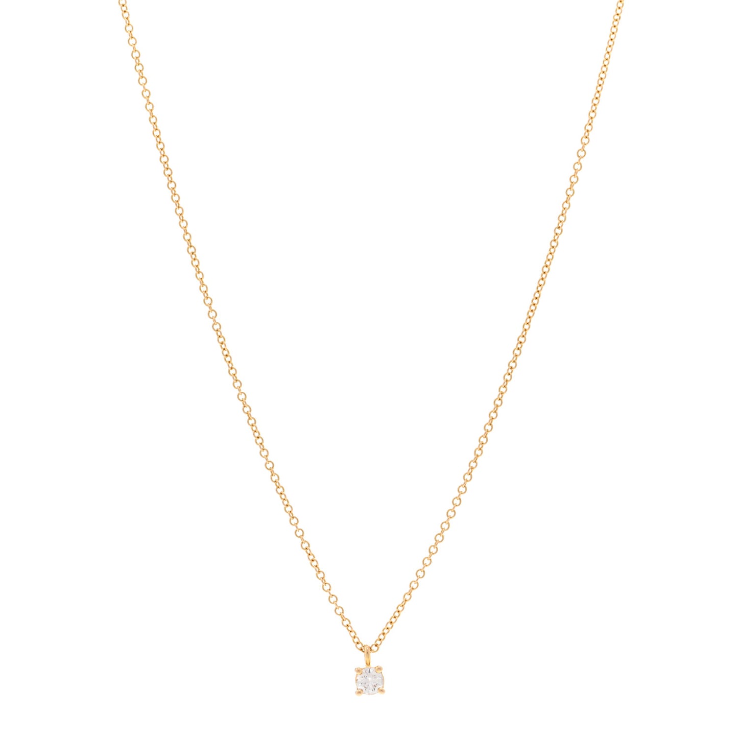 18K Rose Gold Diamond .12ct Solitaire Pendant Necklace