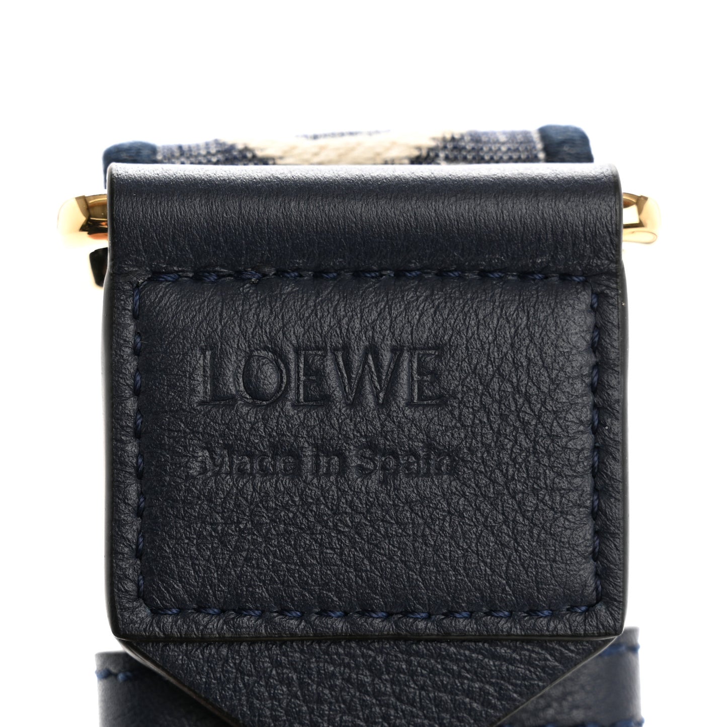Calfskin Jacquard Anagram Strap Deep Navy