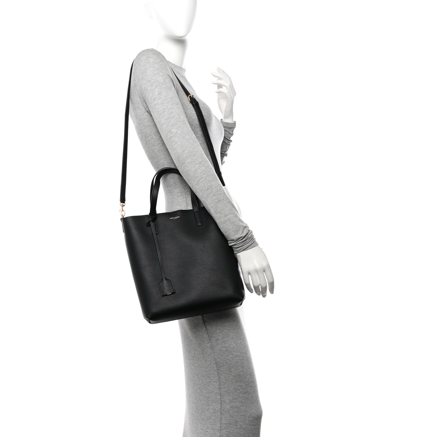 Saint Laurent Calfskin Toy Shopping Tote Black 2 of 12