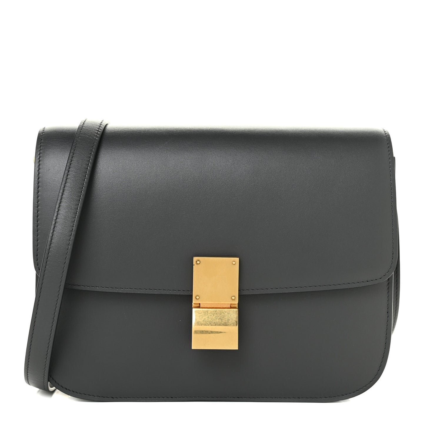 Box Calfskin Medium Classic Box Flap Bag Anthracite